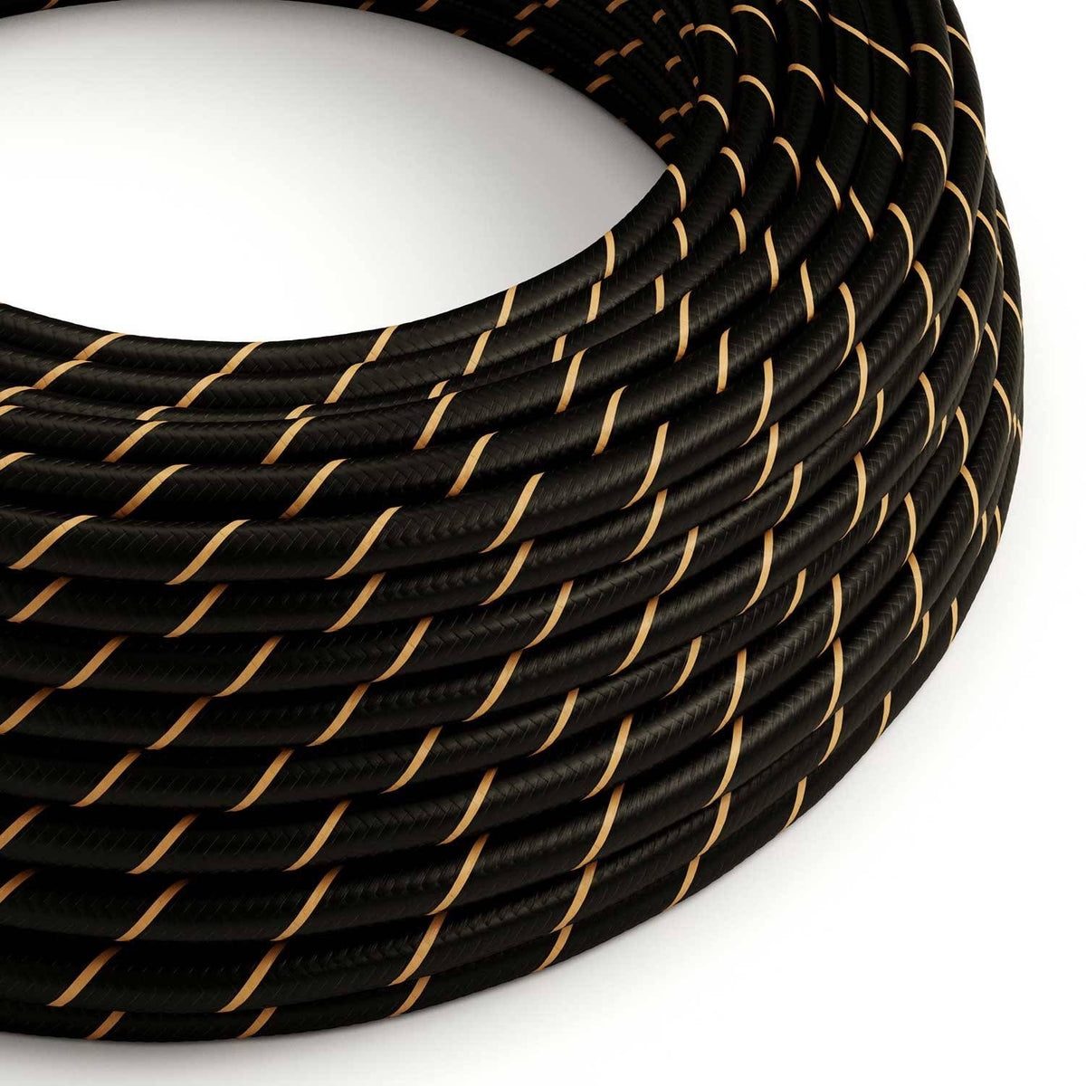 Textilní elektrický HD kabel Vertigo ERM42 - černá a zlatá, průměr 6,2 mm