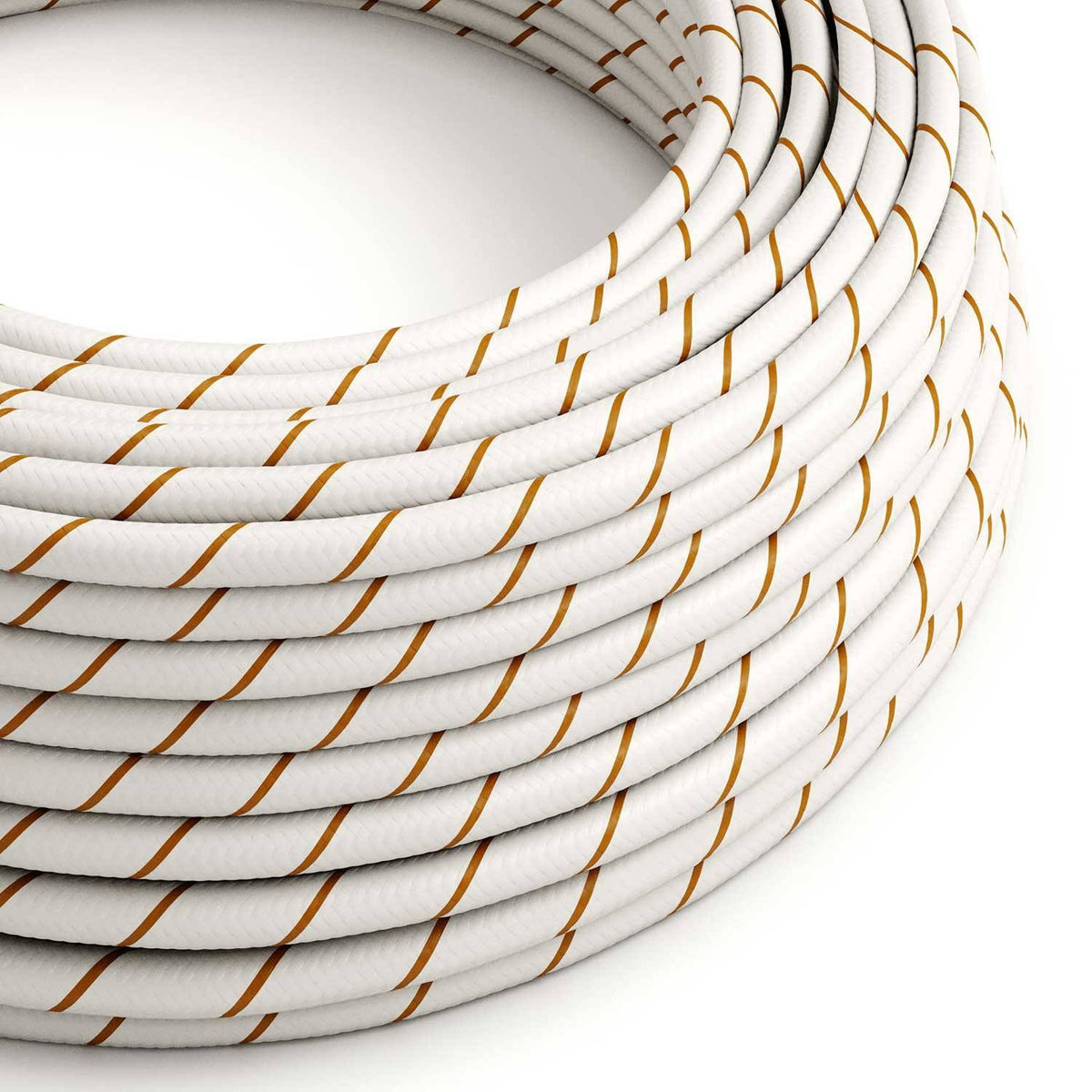 Textilní elektrický HD kabel Vertigo ERM43 - bílá a zlatá, průměr 6,2 mm