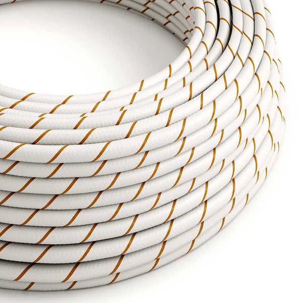 Textilní elektrický HD kabel Vertigo ERM43 - bílá a zlatá, průměr 6,2 mm