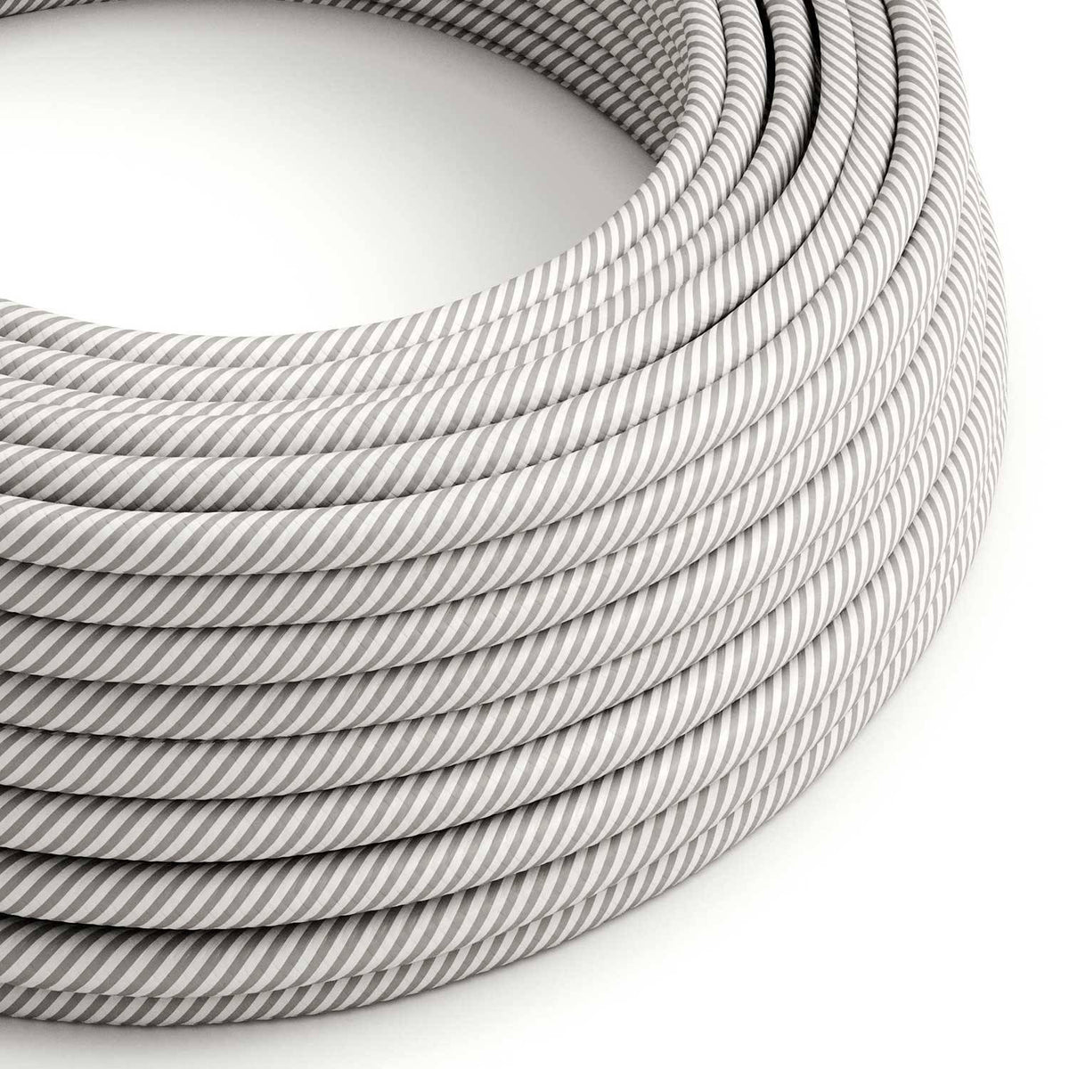 Textilní elektrický HD kabel Vertigo ERM46 - bílá a šedá, průměr 6,2 mm