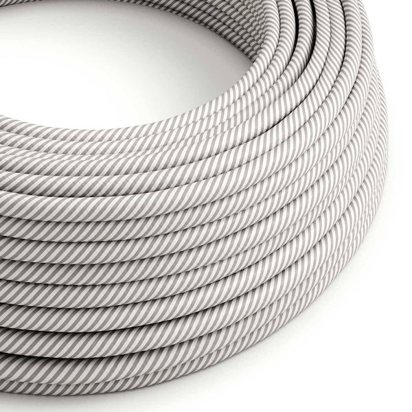 Textilní elektrický HD kabel Vertigo ERM46 - bílá a šedá, průměr 6,2 mm