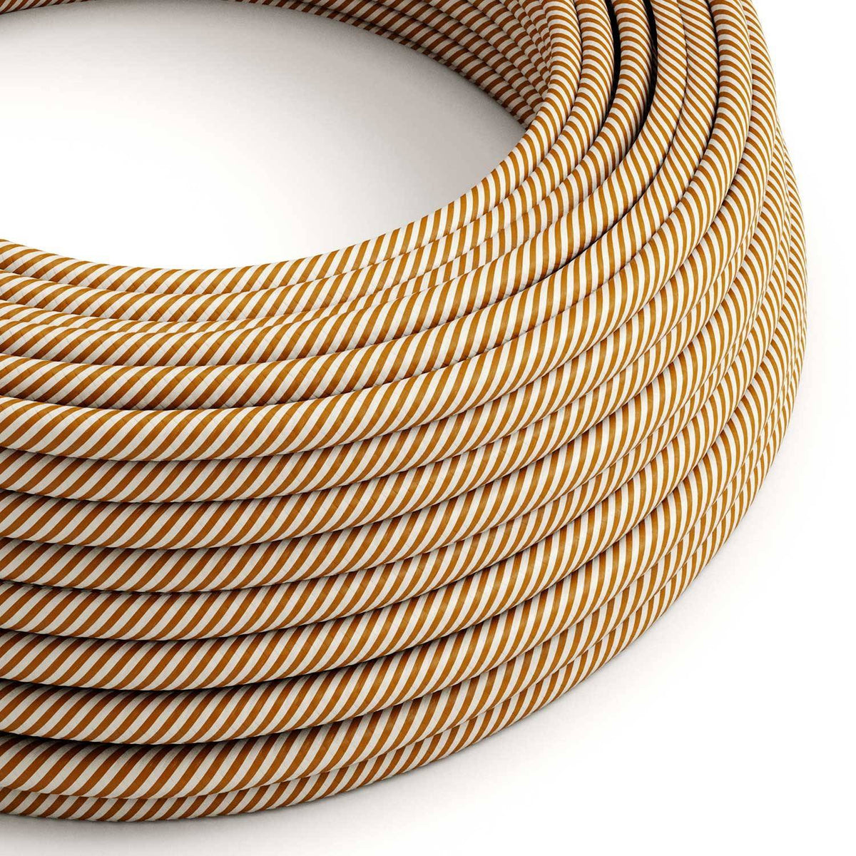 Textilní elektrický HD kabel Vertigo ERM49 - bílá a whisky, průměr 6,2 mm, 2x0,75 mm²