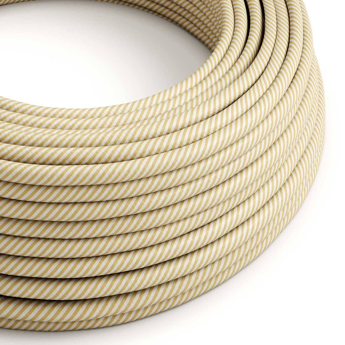 Textilní elektrický HD kabel Vertigo ERM53 - krémová a oříšková, průměr 6,2 mm, 2x0,75 mm²
