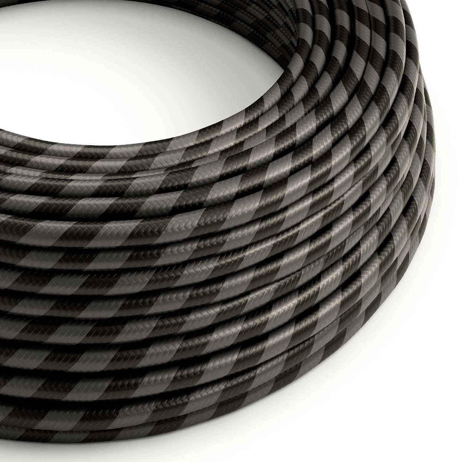 Textilní elektrický HD kabel Vertigo ERM54 - černá a grafit, průměr 6,2 mm, 2x0,75 mm²