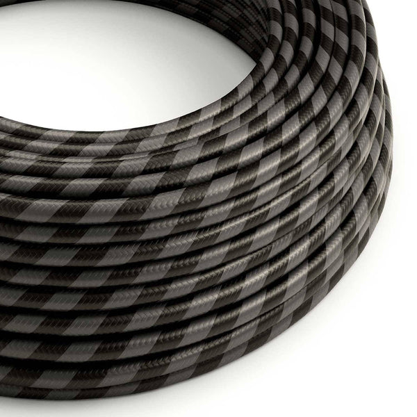 Textilní elektrický HD kabel Vertigo ERM54 - černá a grafit, průměr 6,2 mm, 2x0,75 mm²