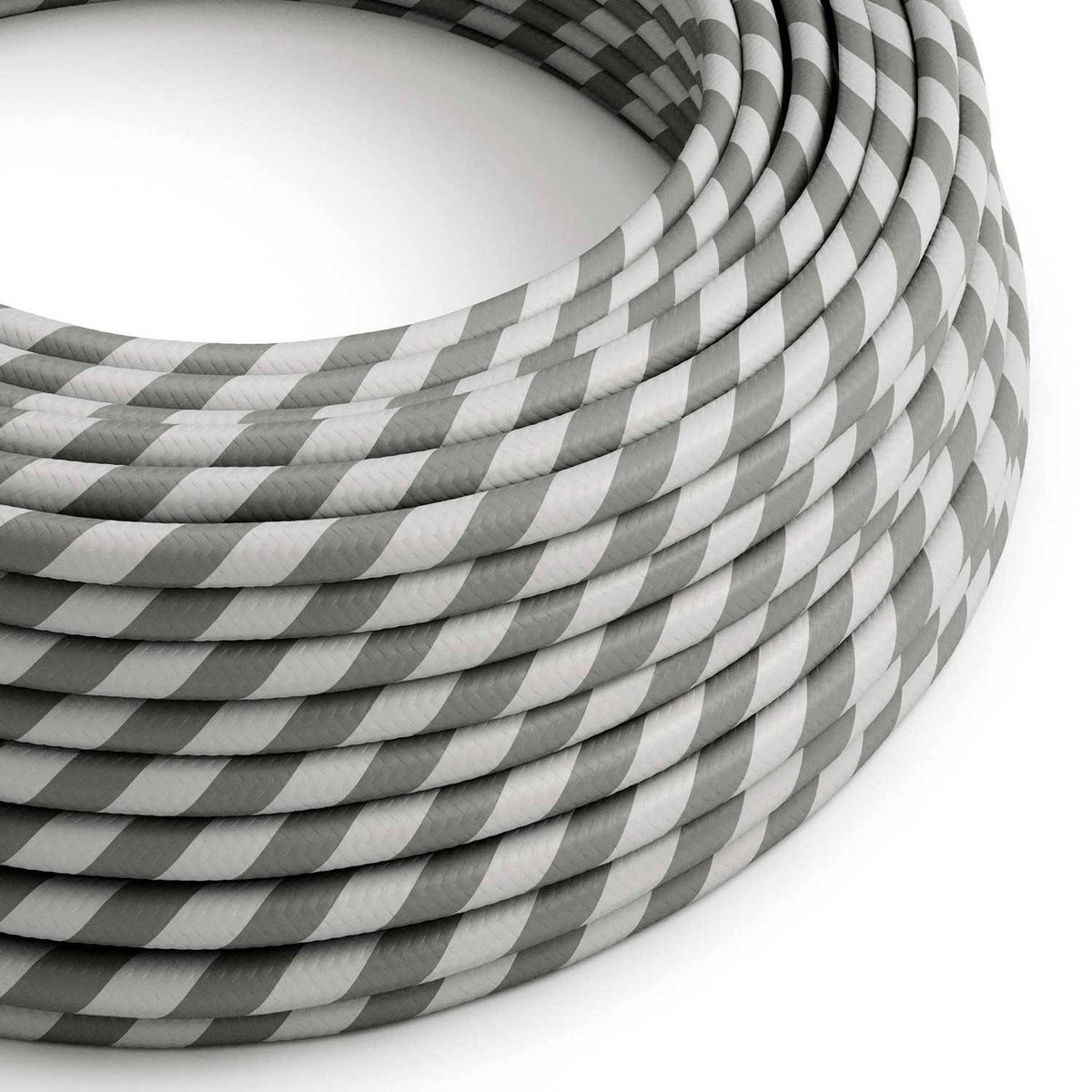 Textilní elektrický HD kabel Vertigo ERM55 - stříbrný a šedý, průměr 6,2 mm, 2x0,75 mm²