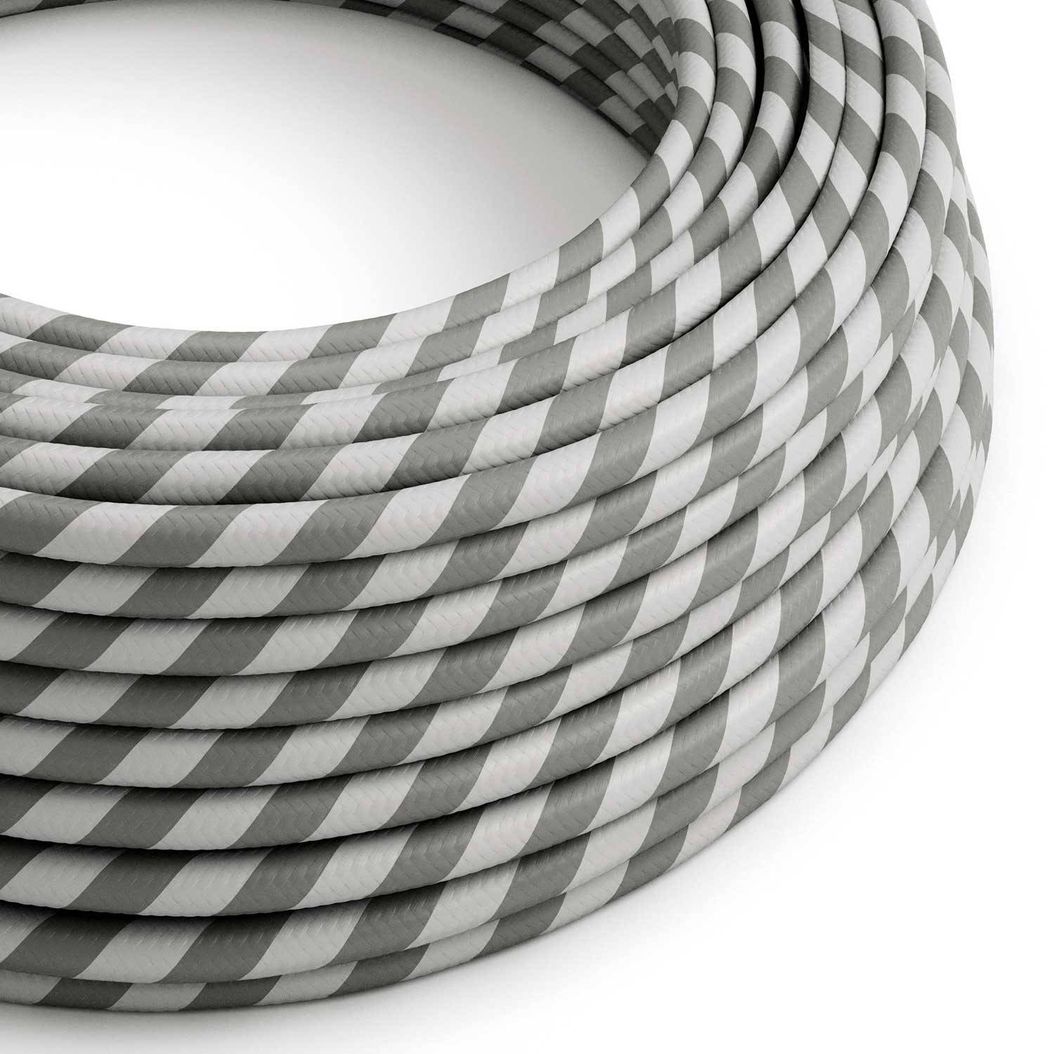 Textilní elektrický HD kabel Vertigo ERM55 - stříbrný a šedý, průměr 6,2 mm, 2x0,75 mm²