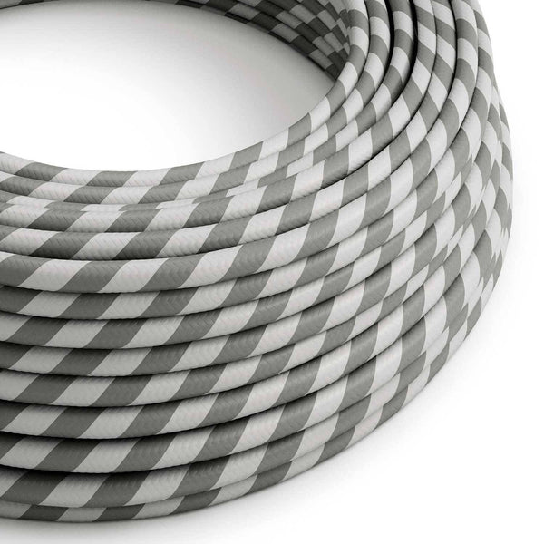 Textilní elektrický HD kabel Vertigo ERM55 - stříbrný a šedý, průměr 6,2 mm, 2x0,75 mm²