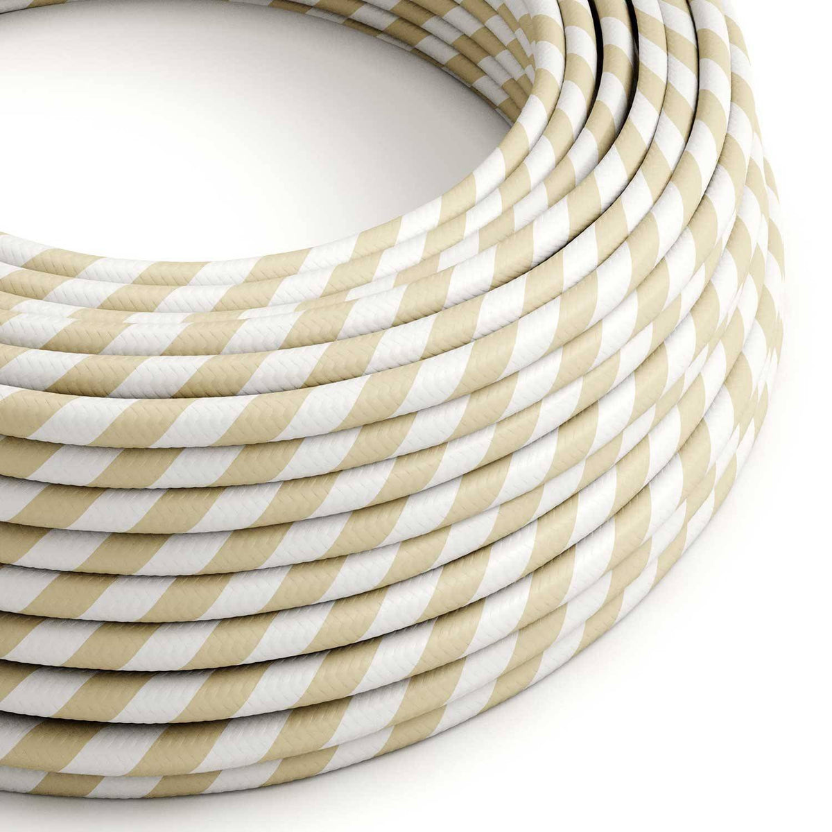 Textilní elektrický HD kabel Vertigo ERM56 - krémová a oříšková, průměr 6,2 mm, 2x0,75 mm²