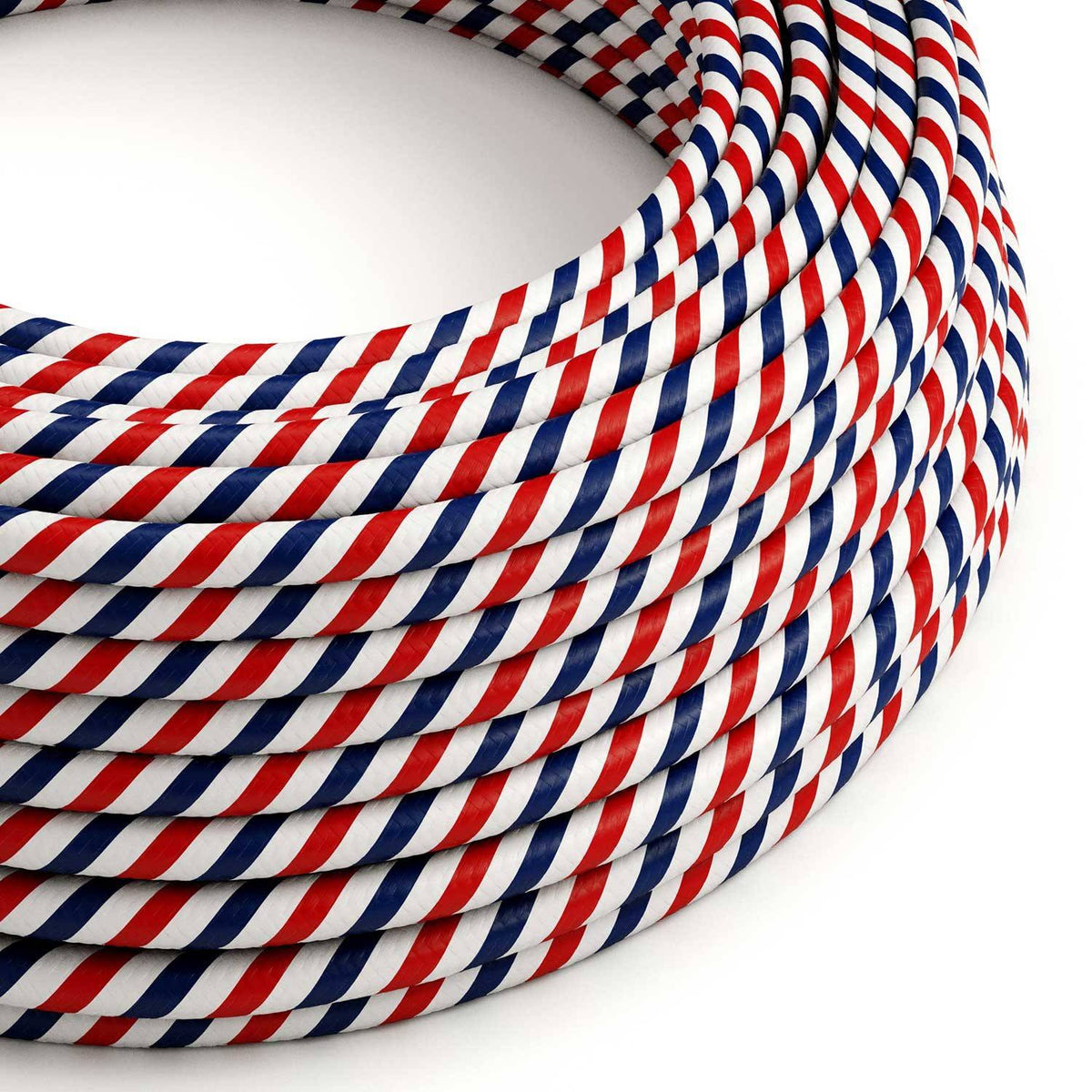 Kulatý textilní elektrický kabel Vertigo ERM57 Paris - průměr 6,2 mm, trikolóra