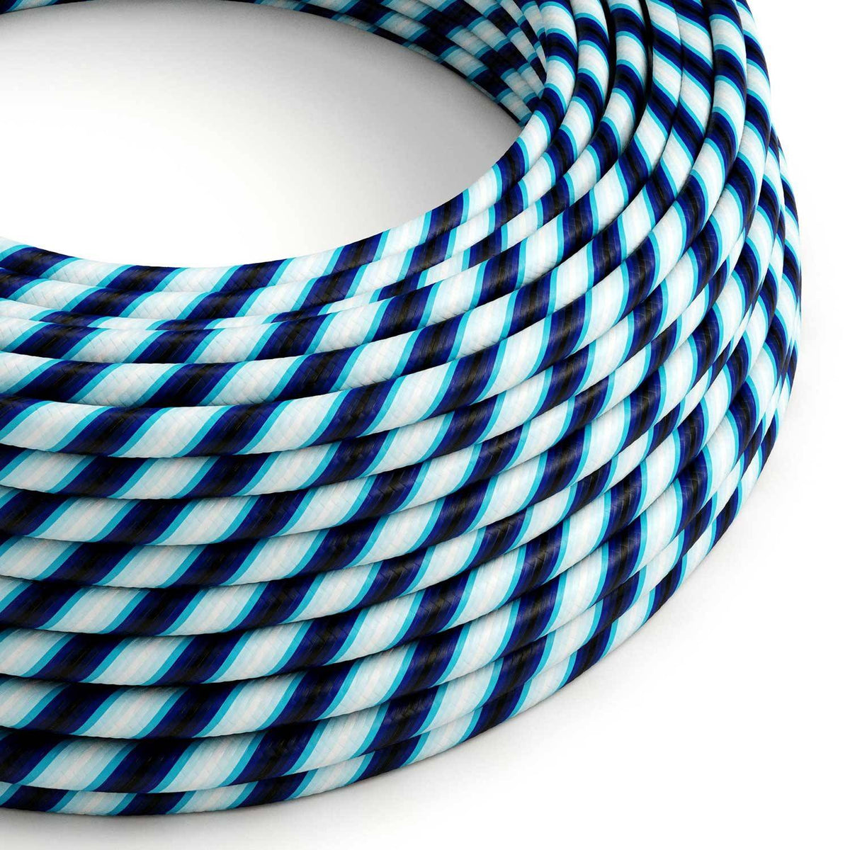 Kulatý textilní elektrický kabel Vertigo ERM60 Mr Blue - průměr 6,2 mm, modré odstíny