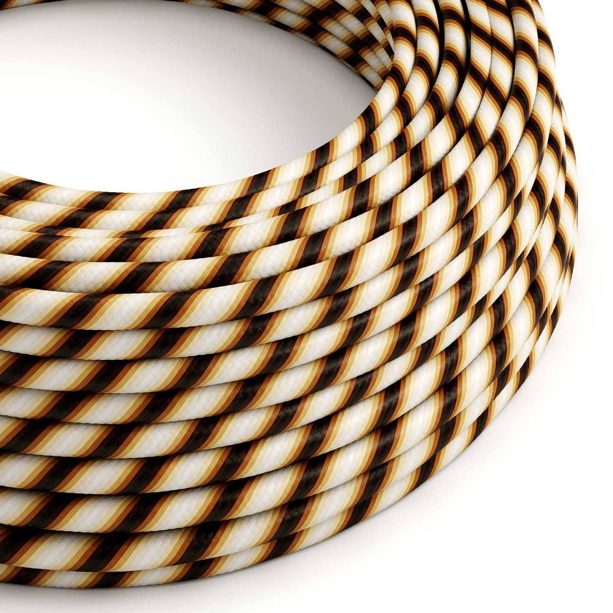Kulatý textilní elektrický kabel Vertigo ERM61 Mr Brown - hnědý, průměr 6,2 mm