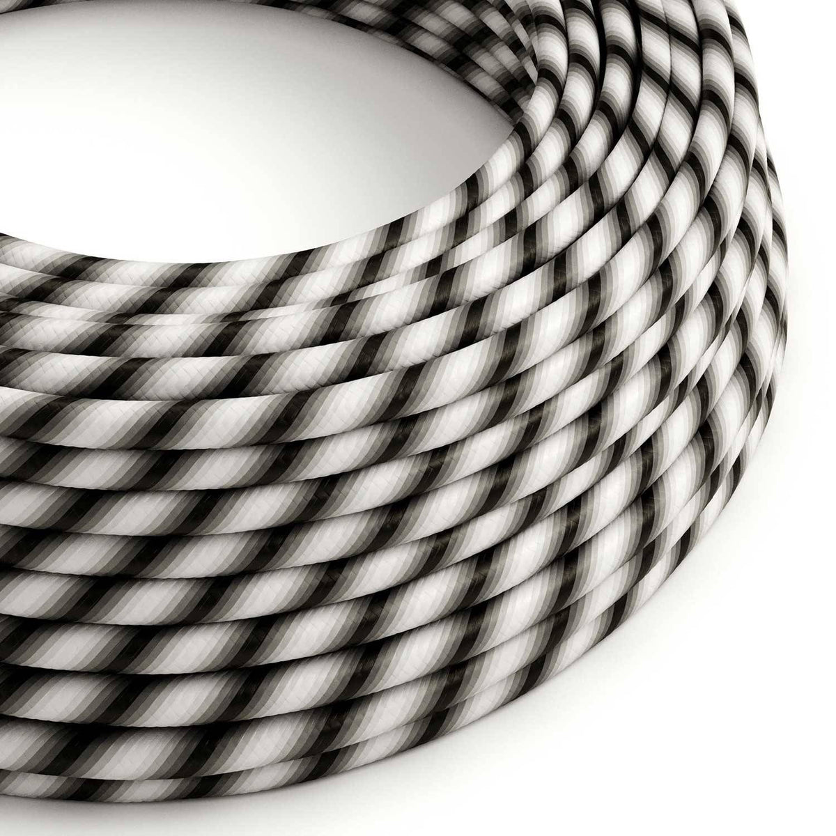 Kulatý textilní elektrický kabel Vertigo ERM63 Mr Grey - průměr 6,2 mm, 2x0,75 mm²