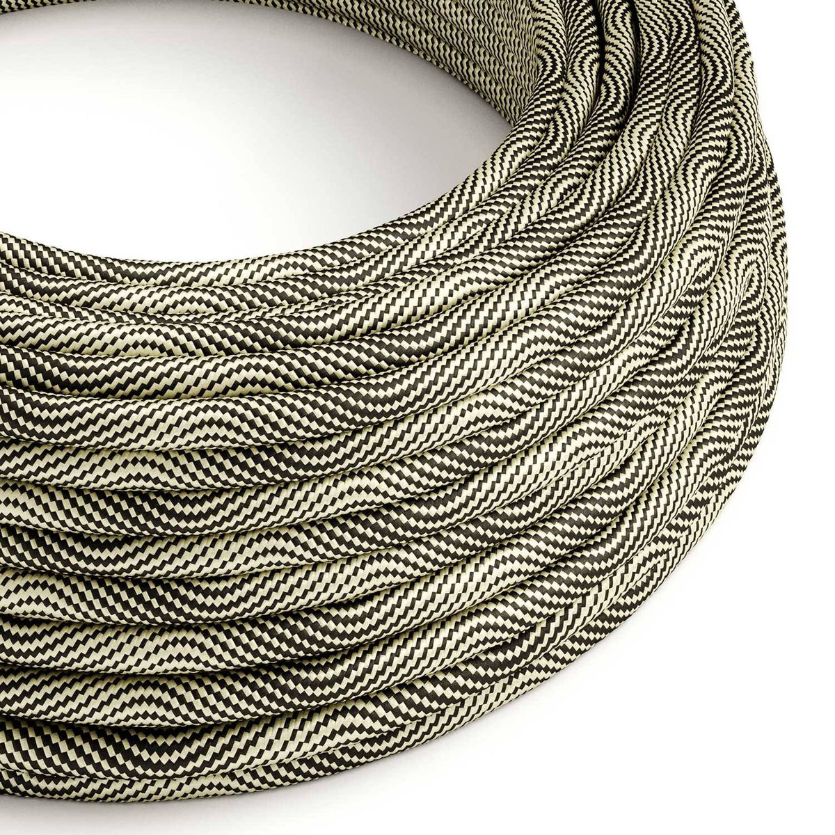 Textilní elektrický HD kabel Optical Vertigo ERM65 - černý a zlatý, průměr 6,2 mm, 2x0,75 mm²