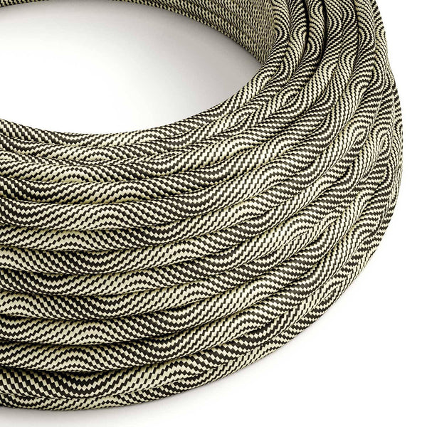 Textilní elektrický HD kabel Optical Vertigo ERM65 - černý a zlatý, průměr 6,2 mm, 2x0,75 mm²