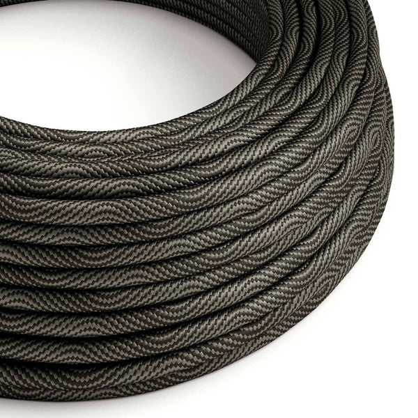 Textilní elektrický HD kabel Optical Vertigo ERM67 - černý a šedý, průměr 6,2 mm, 2x0,75 mm²