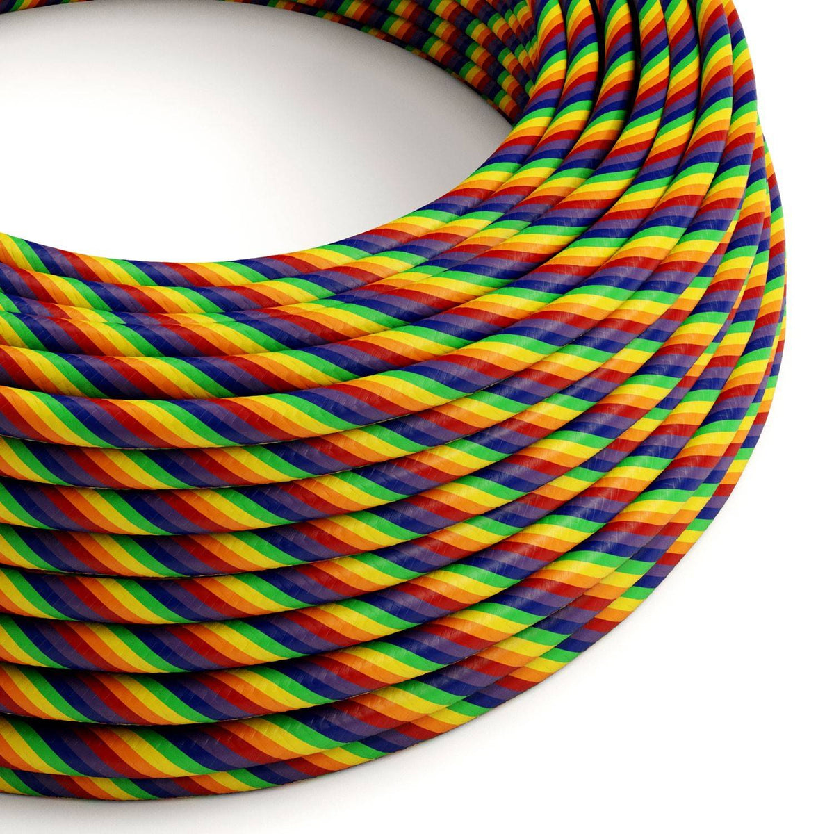 Textilní elektrický HD kabel Vertigo ERM68 - duhový, 2x0,75 mm², průměr 6,2 mm