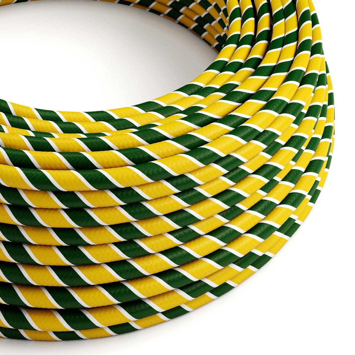 Textilní elektrický HD kabel Vertigo Springbok ERM69 - zeleno žlutý, průměr 6.2mm, 2x0,75mm²