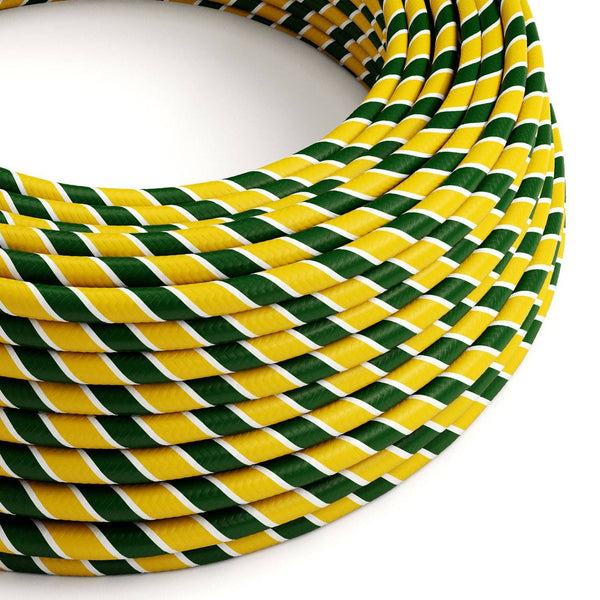 Textilní elektrický HD kabel Vertigo Springbok ERM69 - zeleno žlutý, průměr 6.2mm, 2x0,75mm²