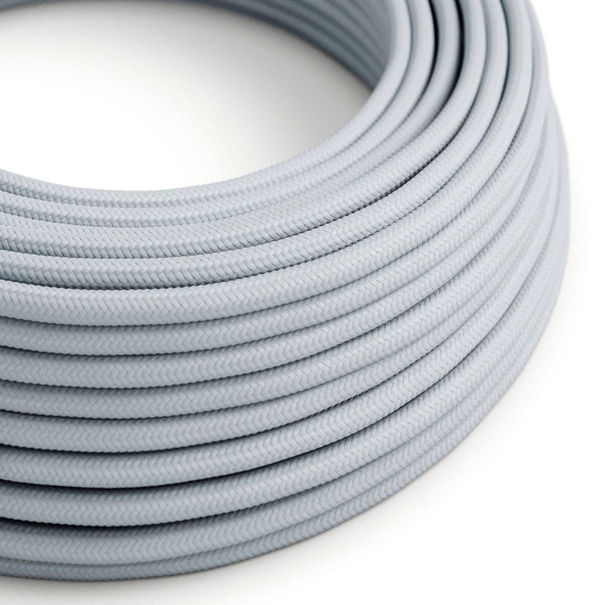 Hedvábný textilní elektrický kabel RM30, 2x0,75 mm², světlý modro-šedý