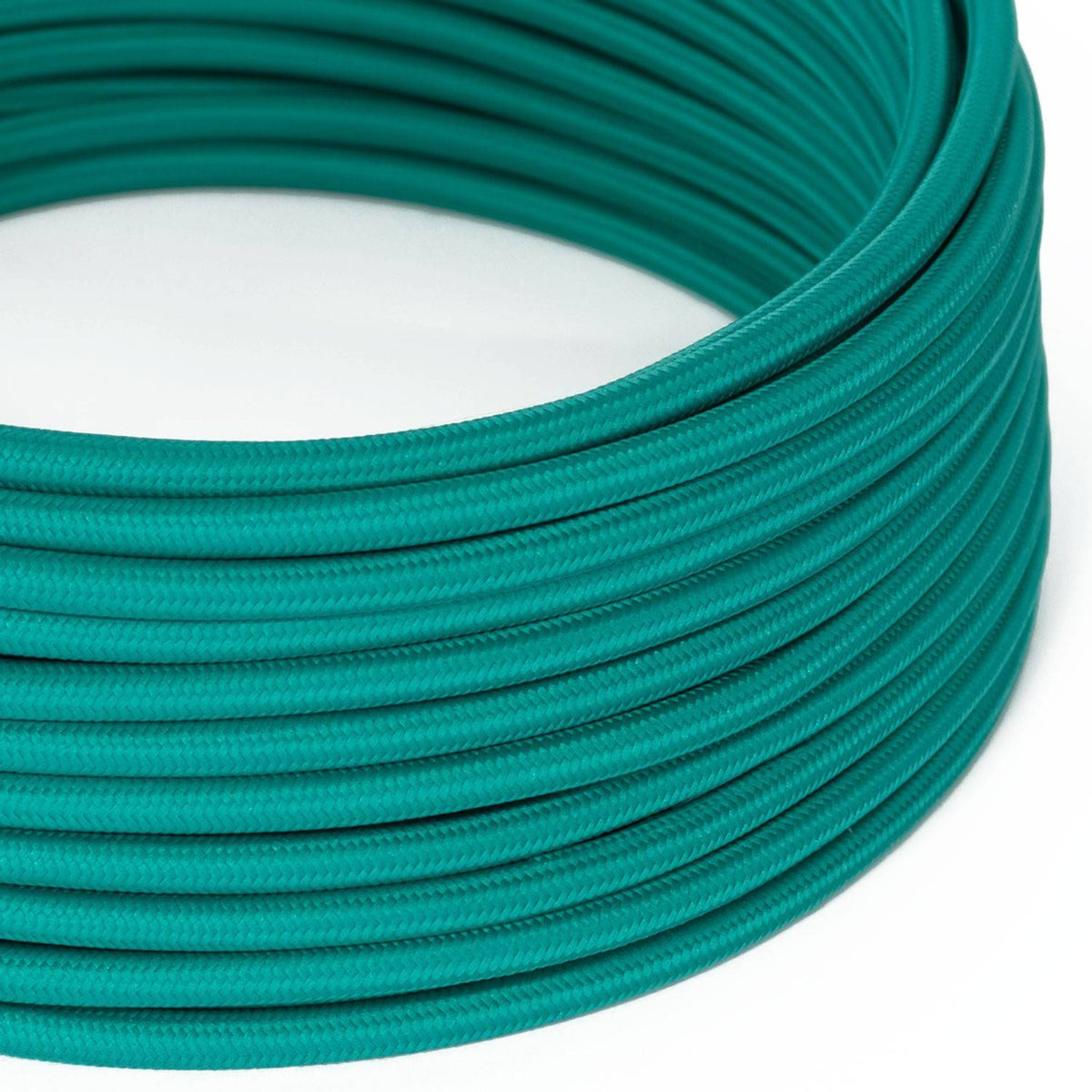 Tyrkysový hedvábný textilní elektrický kabel 2x0,75mm s dvojí izolací