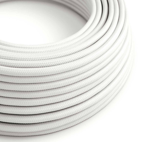 Ultra měkký silikonový elektrický kabel 2x0,75 mm s bílou textilní podšívkou, průměr 6,8 mm
