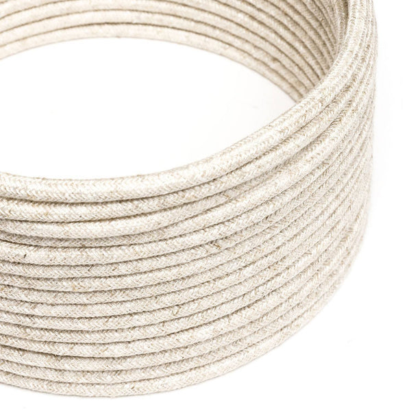 Ultra měkký silikonový elektrický kabel 2x0,75 mm s bílou lněnou podšívkou