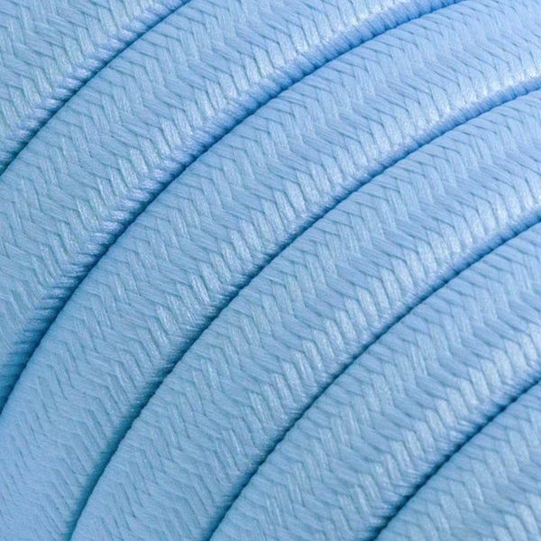 Textilní elektrický kabel pro světelný řetěz, azurový, 2x1,5 mm, 25 m