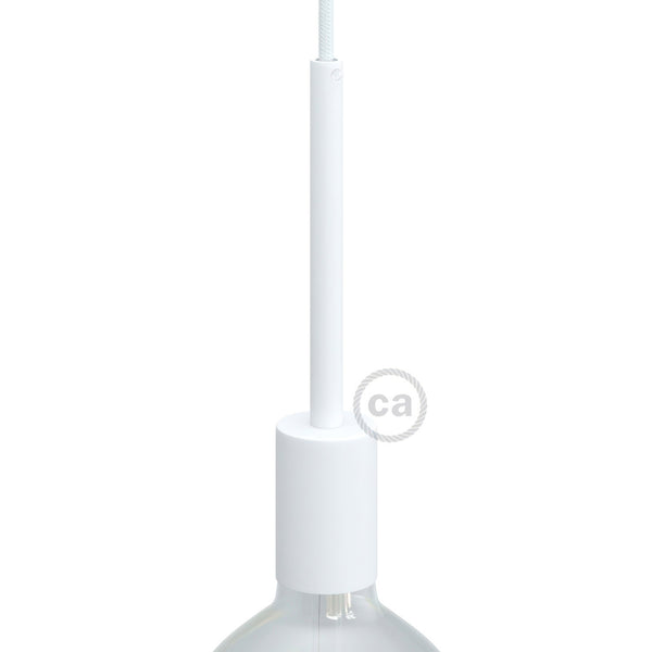 Válcová kovová objímka E27 s 15cm kabelovou průchodkou, průměr 42 mm
