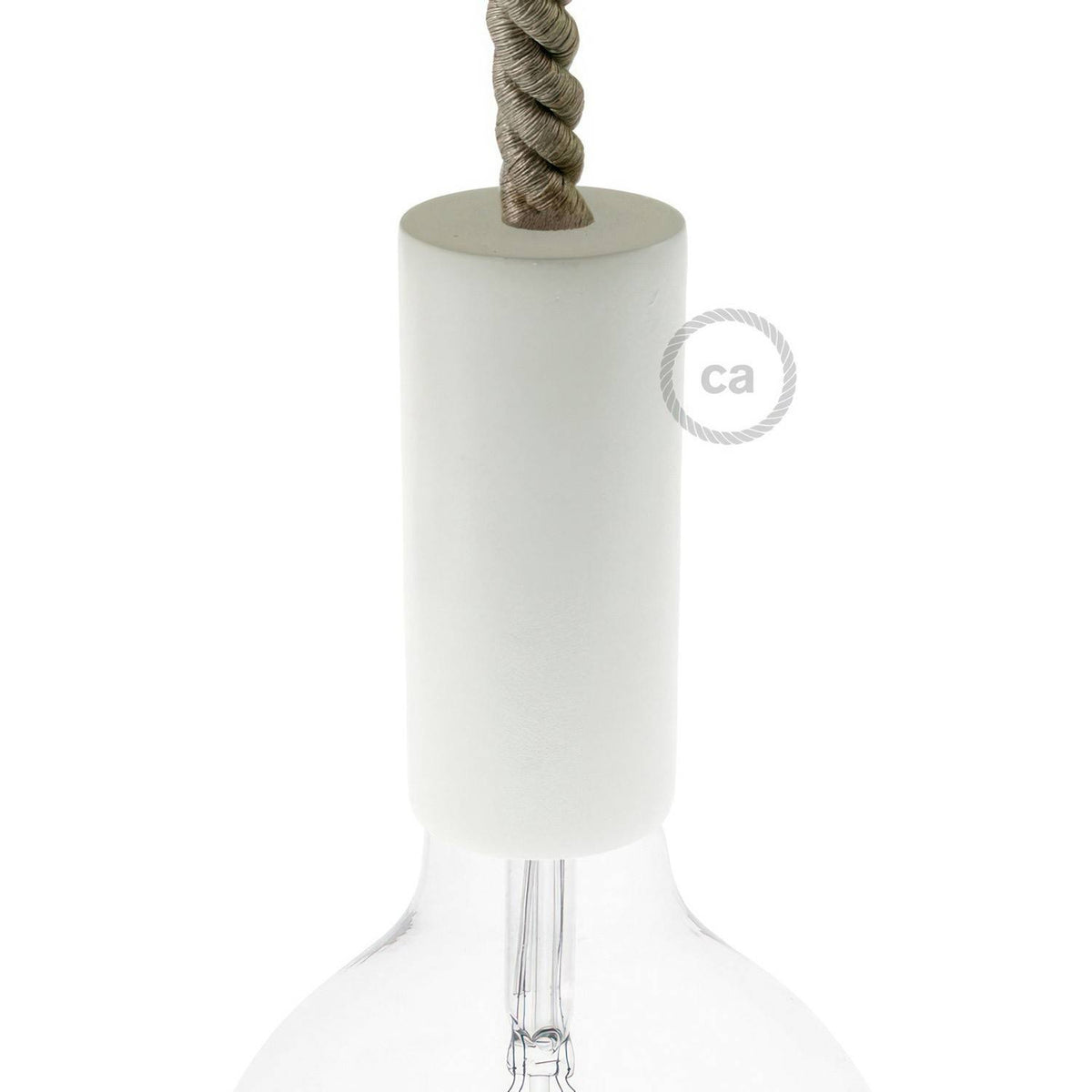 Dřevěná objímka E27 s rozměry 110 mm x 50 mm pro XL lanový kabel