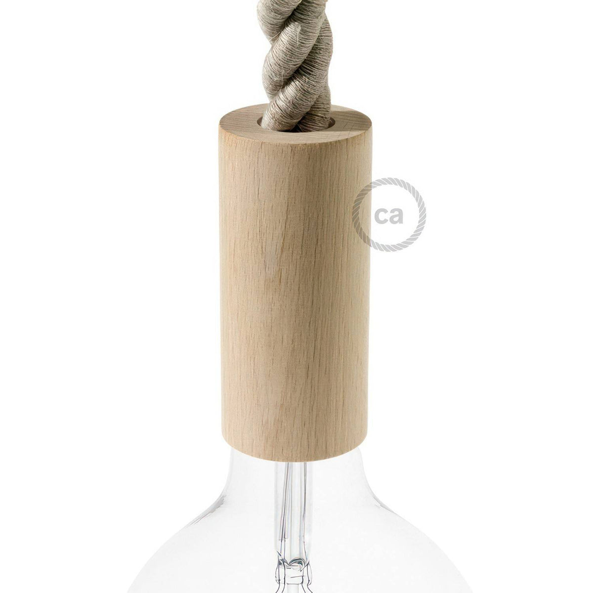 Dřevěná objímka E27 s certifikací IMQ, rozměr 110 mm, průměr 50 mm