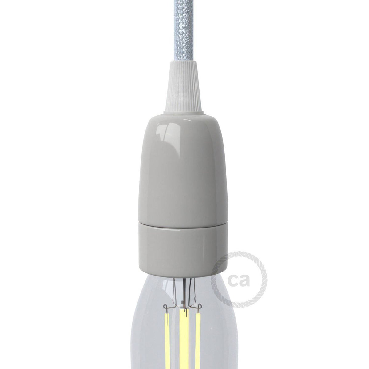 Porcelánová objímka E14 s bezpečnostní pojistkou, průměr 30 mm