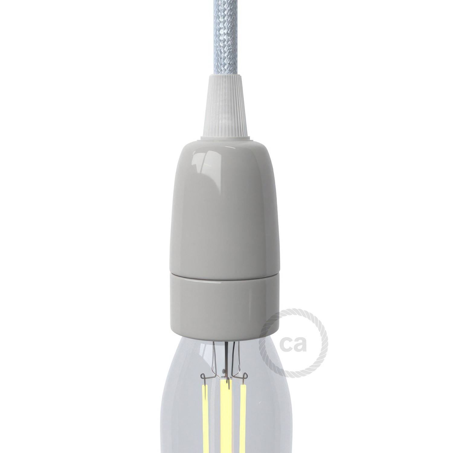Porcelánová objímka E14 s bezpečnostní pojistkou, průměr 30 mm