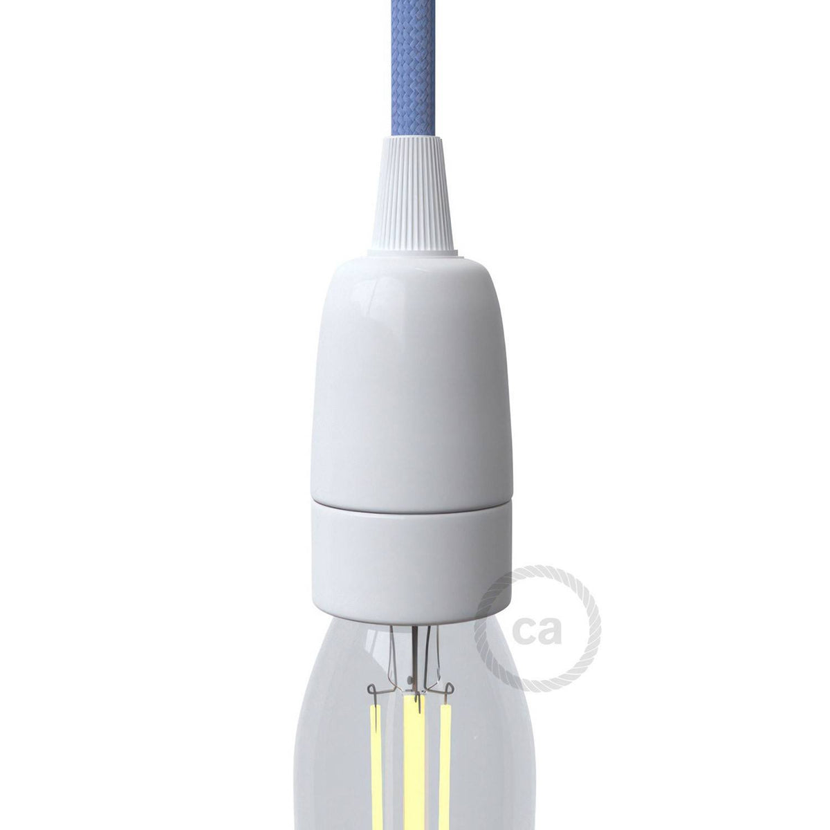 Porcelánová objímka E14 s bezpečnostní pojistkou, průměr 30 mm