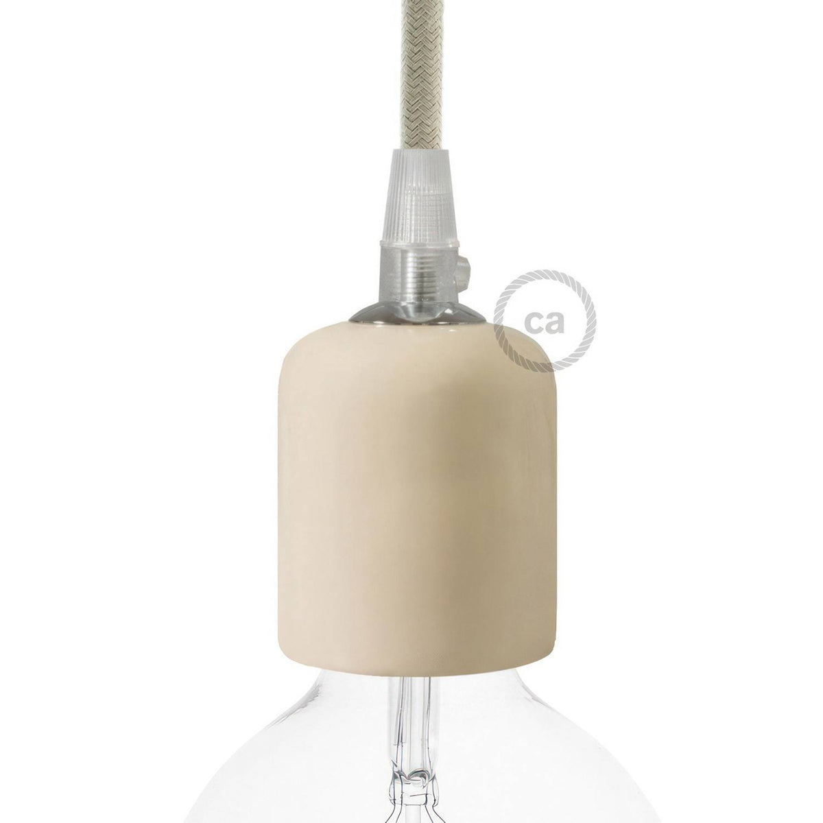 Keramická objímka E27 s ruční úpravou, průměr 54 mm