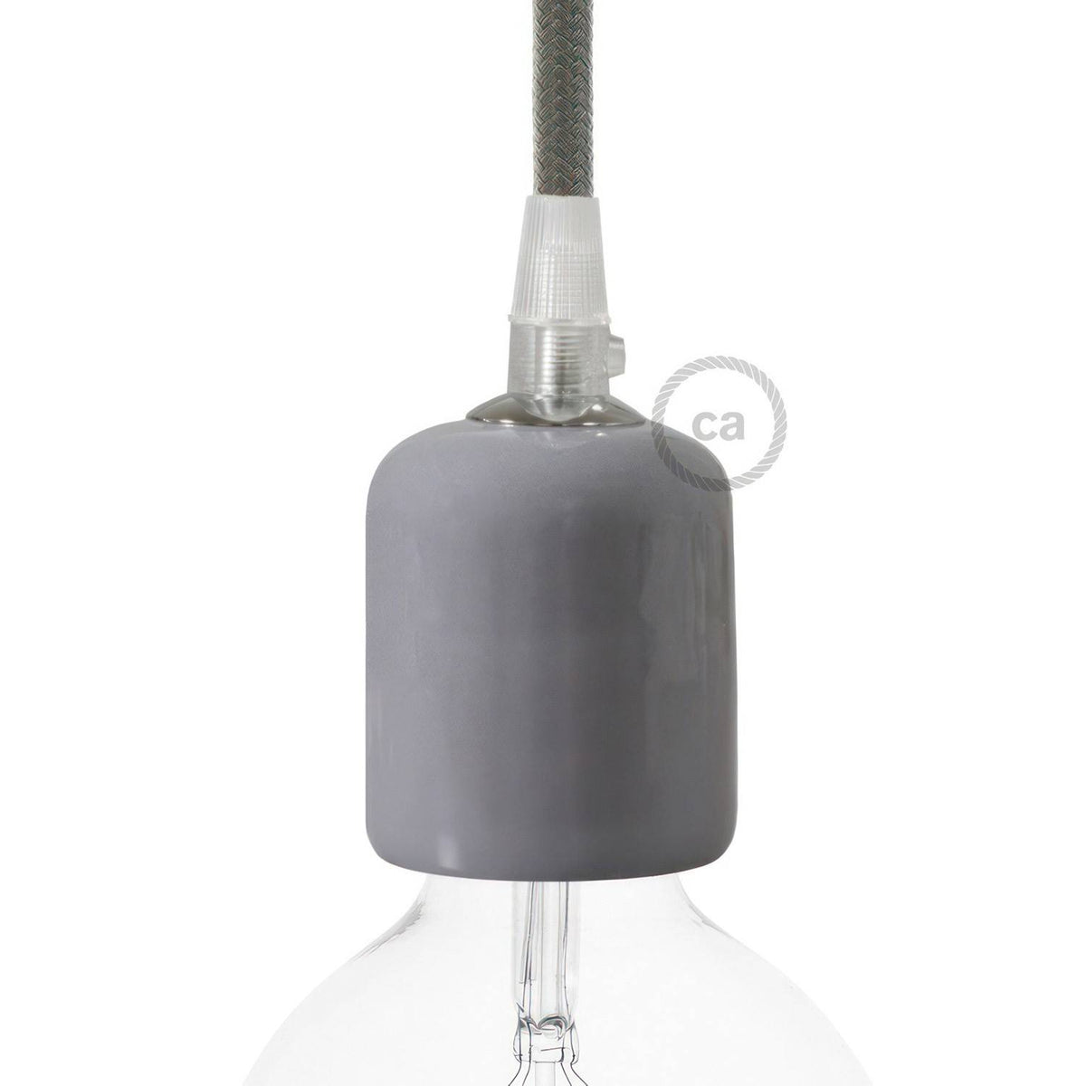 Keramická objímka E27 s ruční úpravou, průměr 54 mm