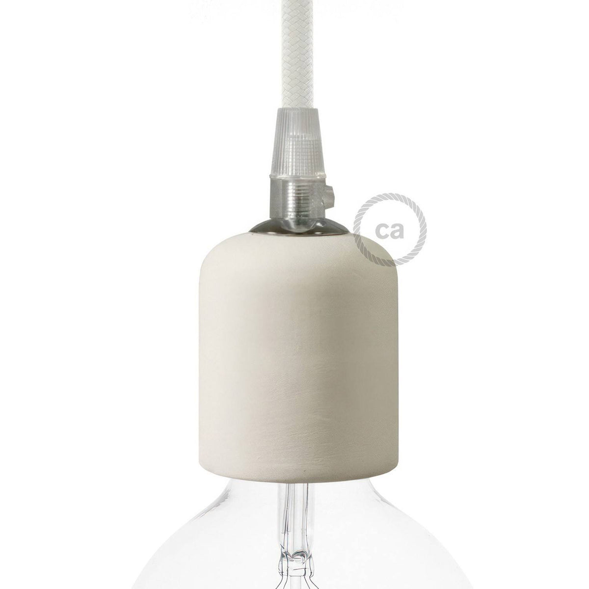 Keramická objímka E27 s ruční úpravou, průměr 54 mm