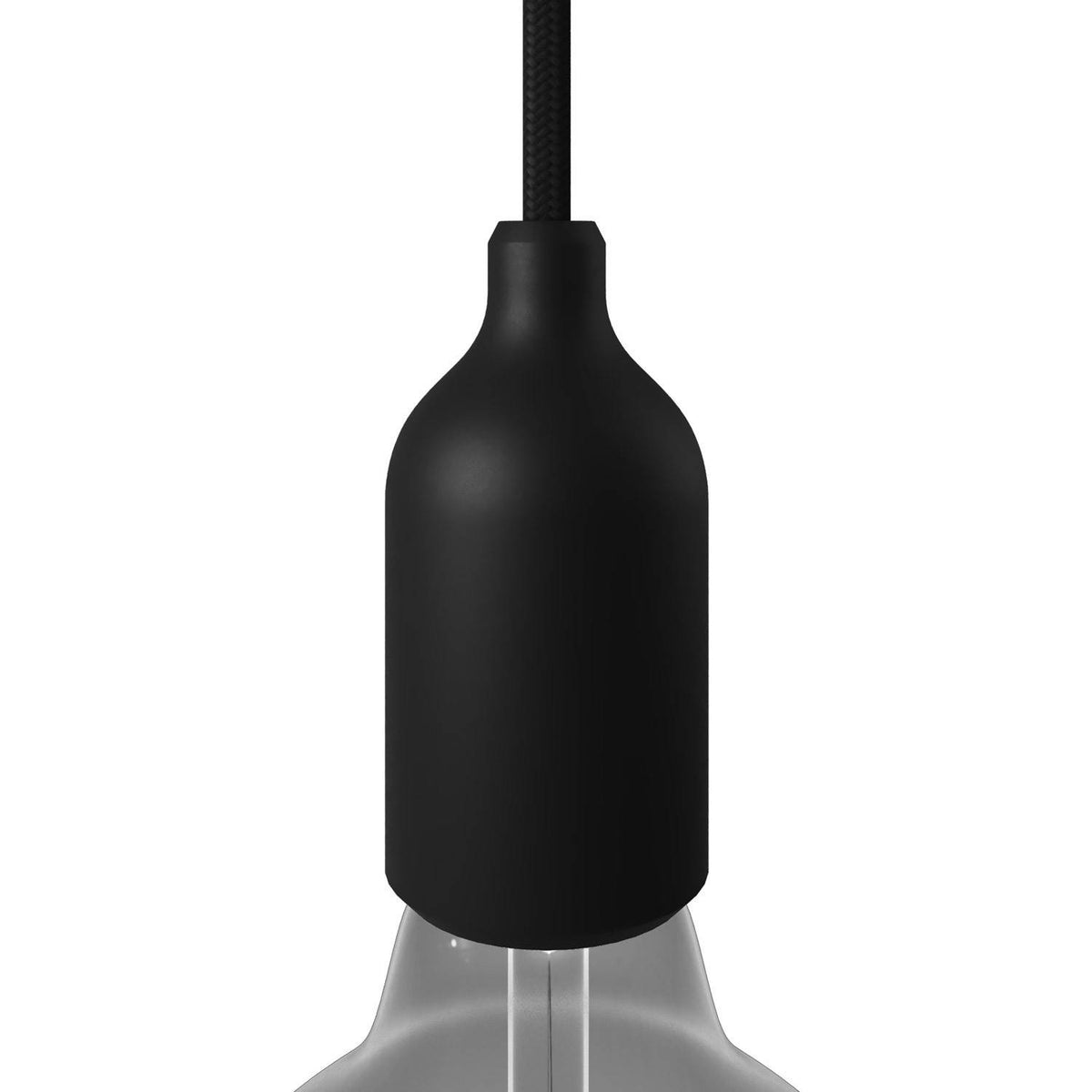 Silikonová objímka E27 s kabelovou svorkou, průměr 44 mm, výška 92 mm