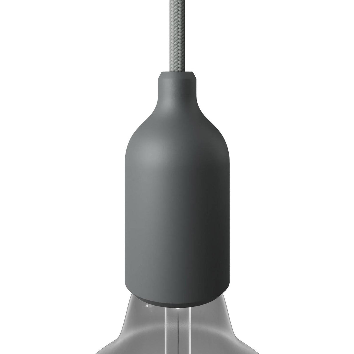 Silikonová objímka E27 s kabelovou svorkou, průměr 44 mm, výška 92 mm