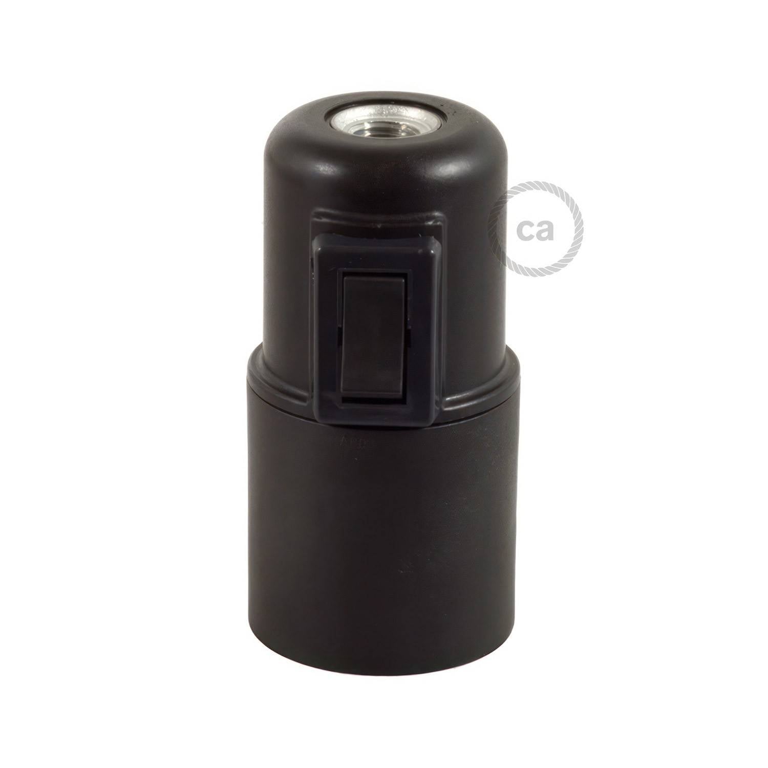 Objímka E27 z termoplastu s vypínačem, průměr 39 mm