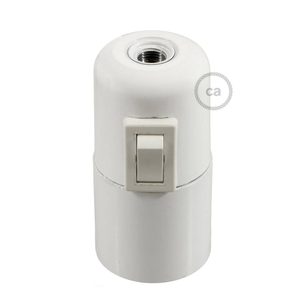 Bakelitová objímka E27 s vypínačem, průměr 40 mm, jmenovité napětí 250 V