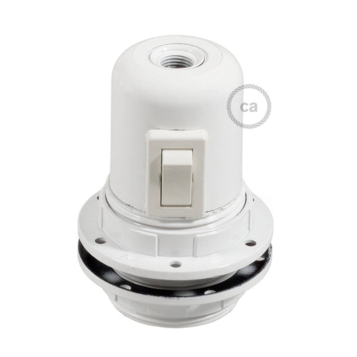 Bakelitová objímka E27 s vypínačem, průměr 40 mm, jmenovité napětí 250V