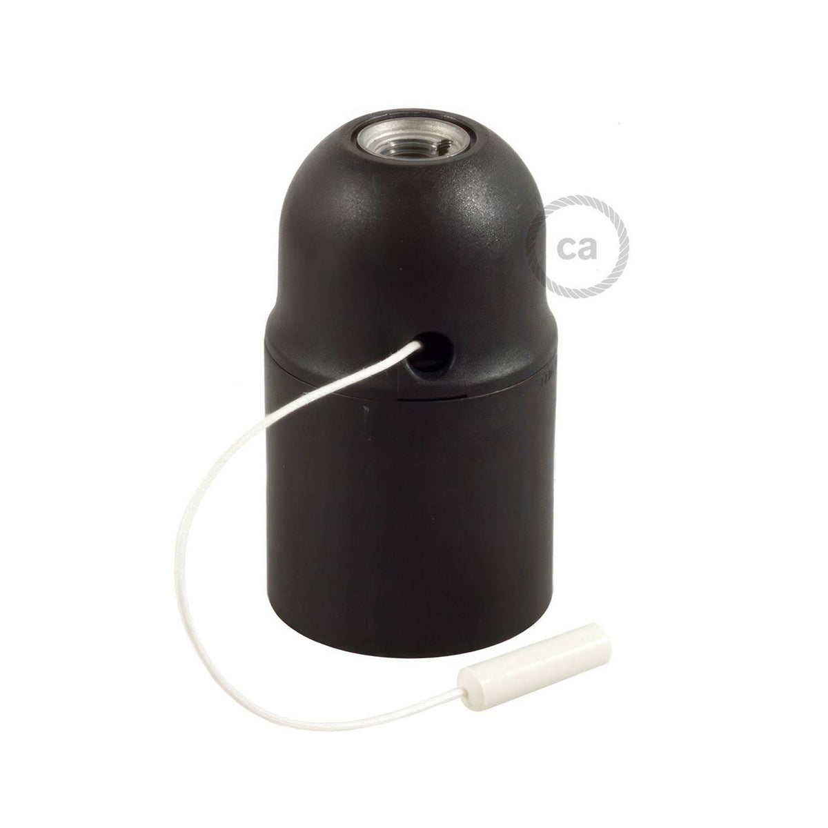 Objímka E27 z termoplastu s tahacím vypínačem, průměr 38 mm