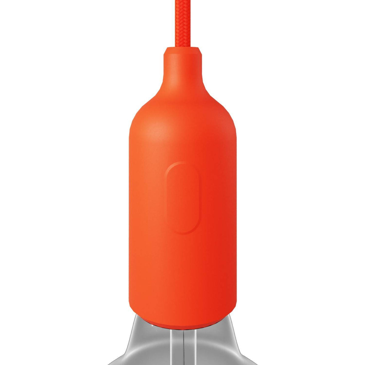 Silikonová objímka E27 s vypínačem, černá, průměr 44 mm, výška 110 mm