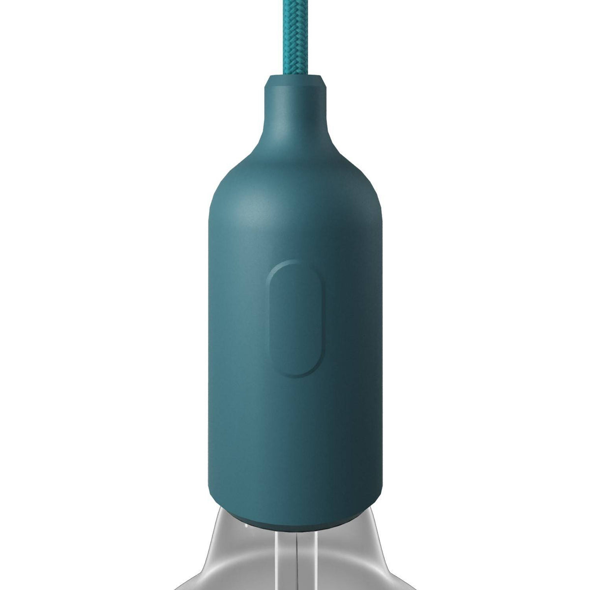 Silikonová objímka E27 s vypínačem, černá, průměr 44 mm, výška 110 mm