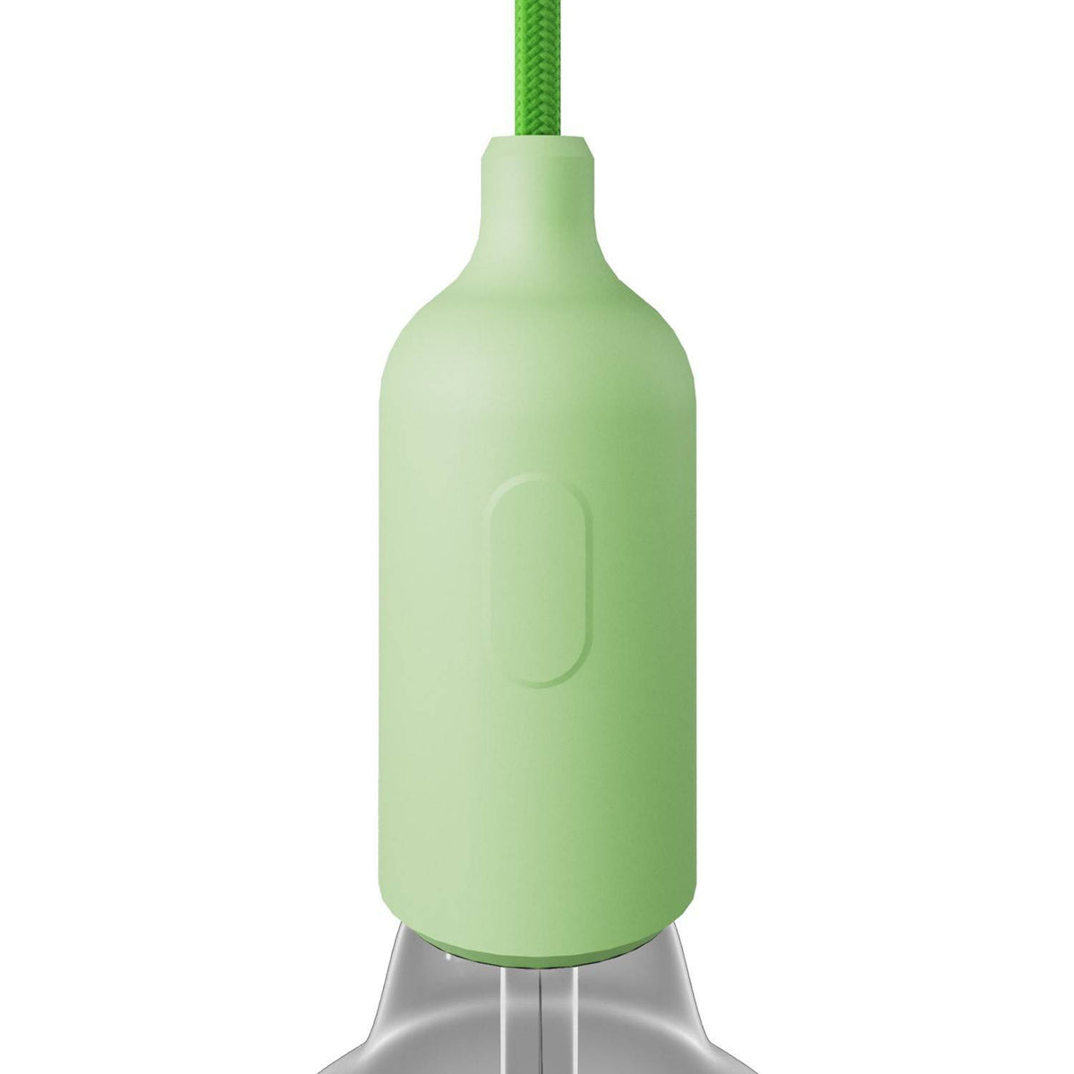 Silikonová objímka E27 s vypínačem, černá, průměr 44 mm, výška 110 mm