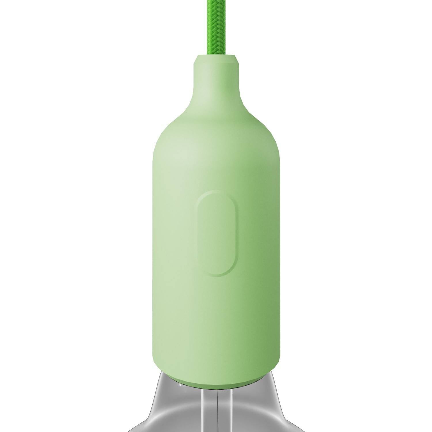 Silikonová objímka E27 s vypínačem, černá, průměr 44 mm, výška 110 mm