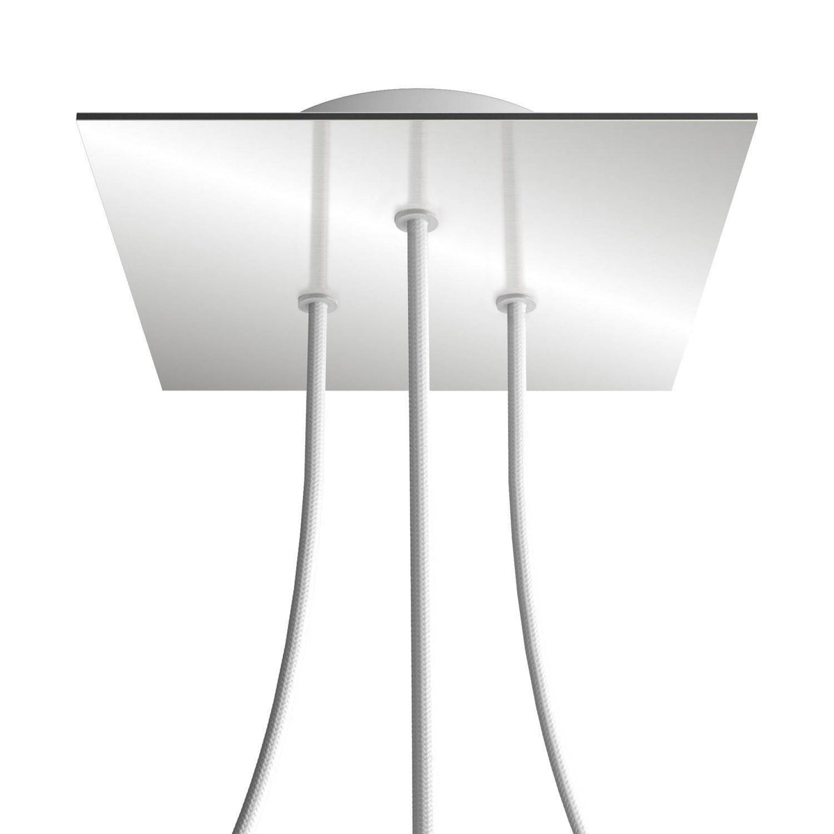 Čtvercový stropní baldachýn Rose-One System 200 mm, kovový s 3 otvory