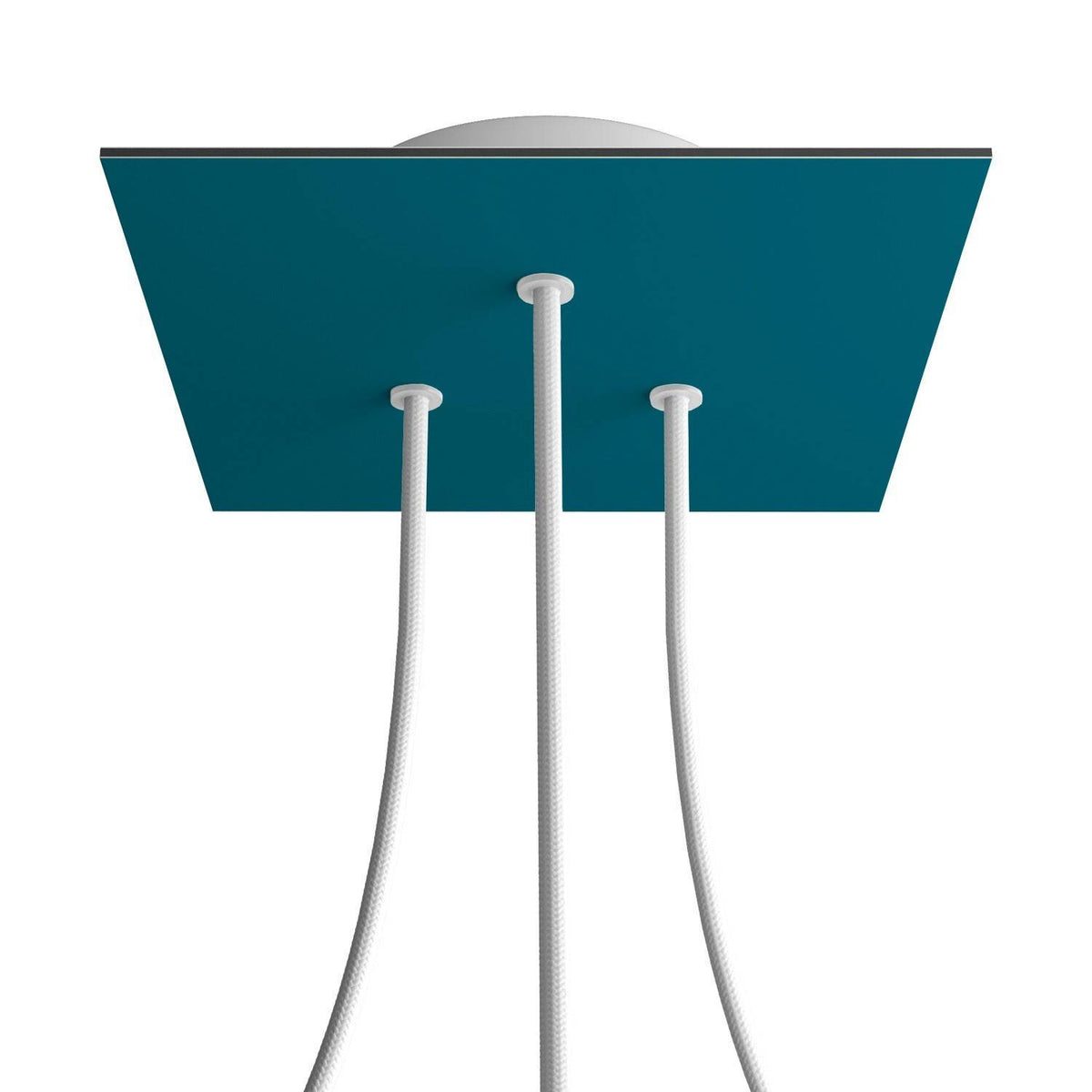 Čtvercový stropní baldachýn Rose-One System 200 mm, kovový s 3 otvory
