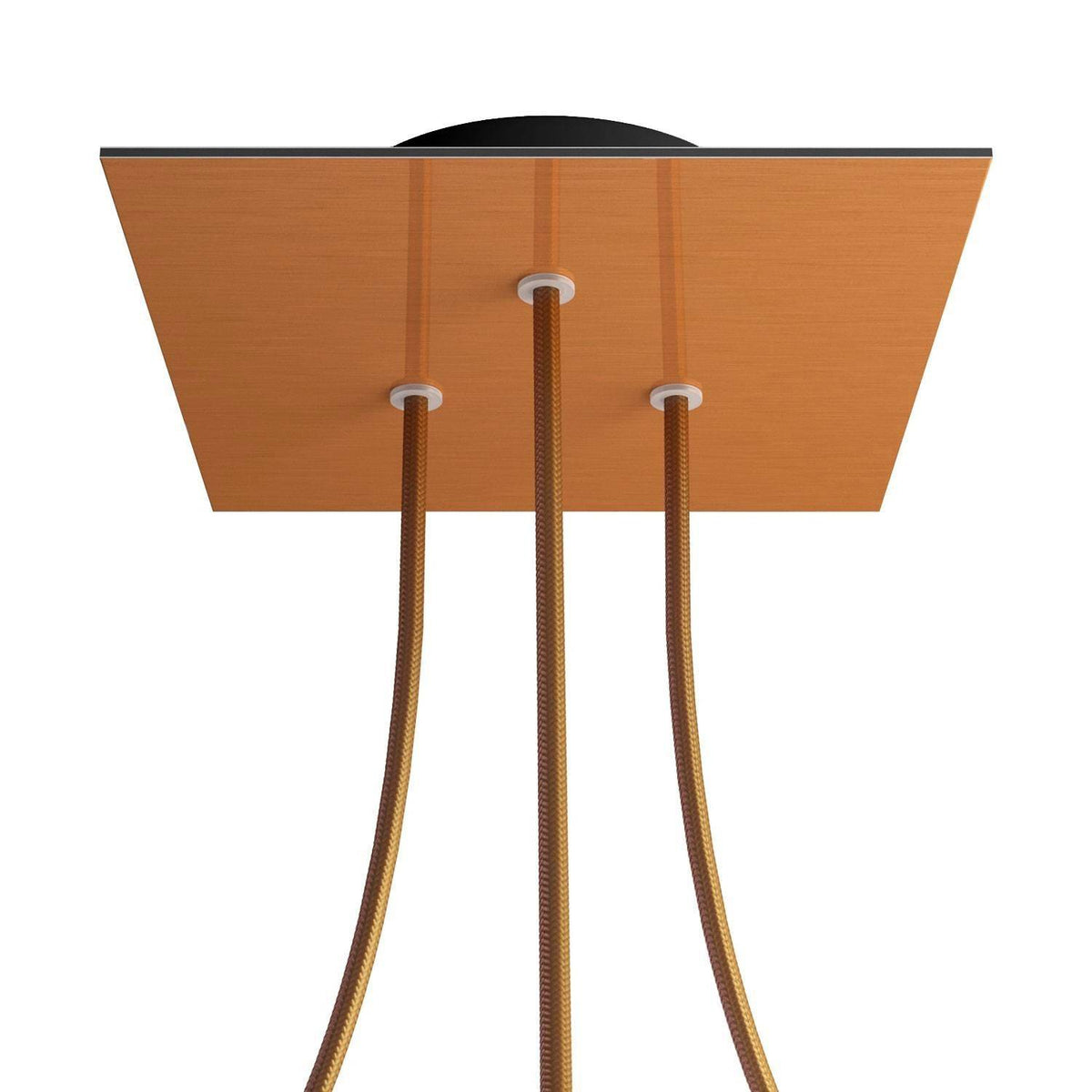 Čtvercový stropní baldachýn Rose-One System 200 mm, kovový s 3 otvory